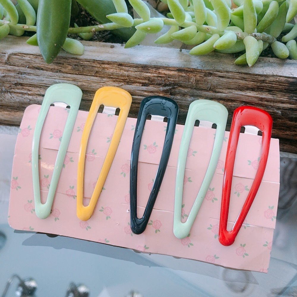 Candy Color Hair Snap Flip Clip Set of 6
